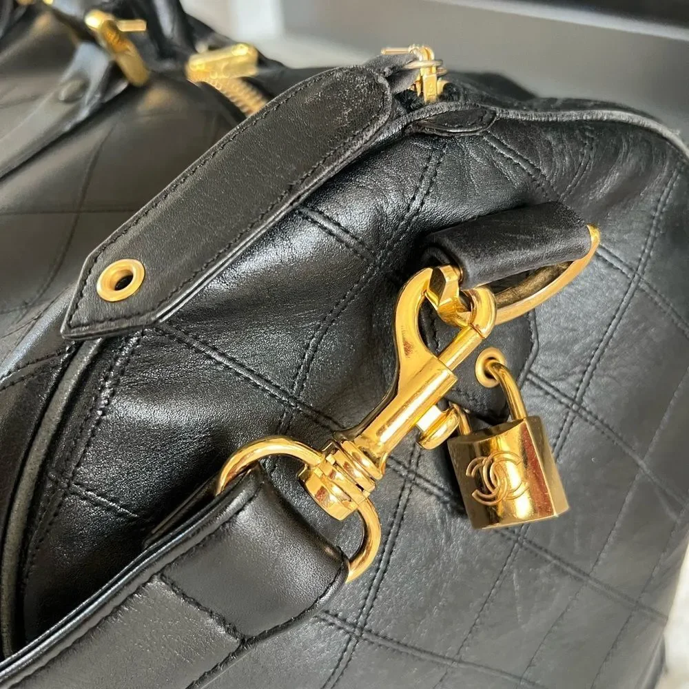 CHANEL Quilted Leather Boston Travel - Weekender Duffle Bag✨✨✨